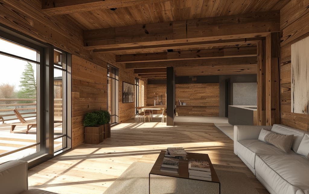 colores que combinan con madera oscura en una casa